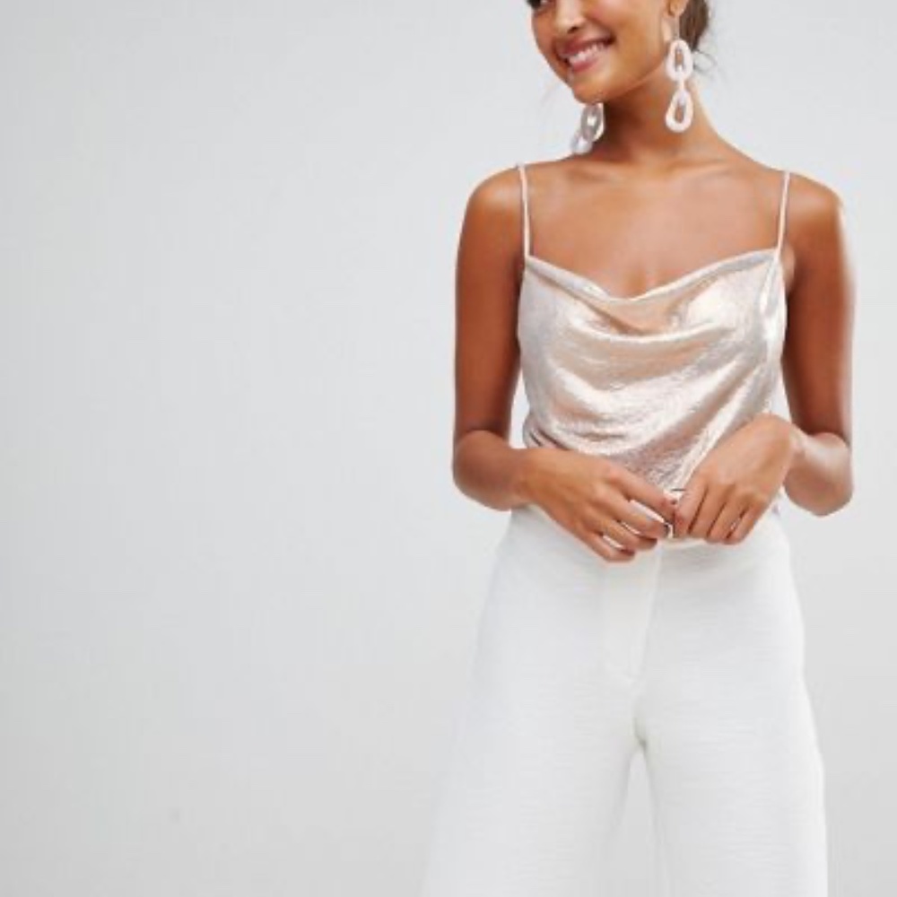 NWT Miss Selfridge Metallic Cami